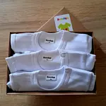 Boodyy Tričká s krátkym rukávom, biele, 3ks 80 (9-12 mesiacov)