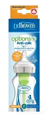 Dr.Brown’s Dojčenská Antikoliková fľaša Options+ Wide-Neck (WB91600)