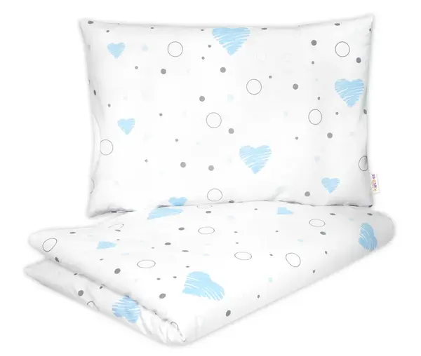 Bavlnené obliečky, 2D 140x200/70x90, I love Boy, modrá/biela