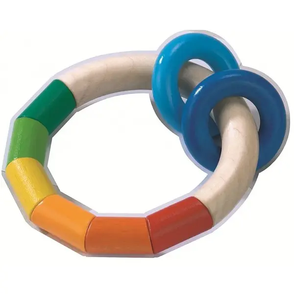 Drevená hrkálka a motorická hračka pre bábätká Kruhy
