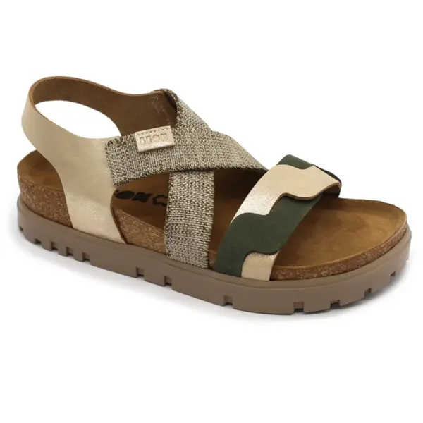 6301 Dámske zdravotné korkové sandále 41 - 26cm, zlatá, 3,5 cm