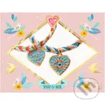 Priateľstvá a srdiečka - 2 splietané náramky s príveskami