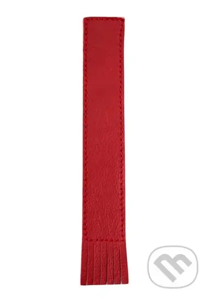 Kožená záložka se střapci Červená