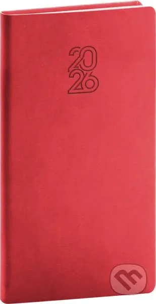 NOTIQUE Vreckový diár Aprint 2026 (červený) (horizontálny)