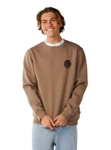 Rip curl pánská mikina Wetsuit Icon Crew Walnut | Hnědá | Velikost XL