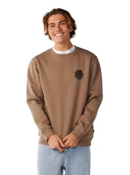 Rip curl pánská mikina Wetsuit Icon Crew Walnut | Hnědá | Velikost XL