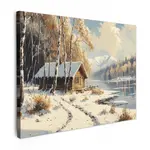 MuchoWow OBRAZ NA PLÁTNĚ Zima - Sníh - Home - Příroda 80x60 cm