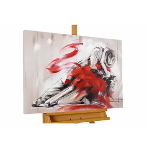 KUNSTLOFT RUČNĚ MALOVANÝ AKRYLOVÝ OBRAZ ČERVENÝ, 90/60 CM