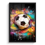 MuchoWow PLAKÁT V RÁMU Fotbal - barva - barvy - černá - bílá 40x60 cm