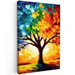MuchoWow OBRAZ NA PLÁTNĚ Strom - umění - příroda - západ slunce 60x90 cm