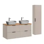 Petits-meubles KOUPELNOVÝ NÁBYTEK 120.8cm Adriel 2er-Set Béžová