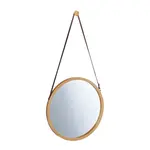 Relaxdays ZRCADLO Přírodní kulaté bambus závěsné 38 cm