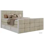 MKS POSTEL BOXSPRING ALVIT KING DUO 180/200 - Béžová Samet - Topper Visco - H3