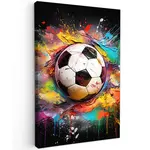 MuchoWow OBRAZ NA PLÁTNĚ Fotbal - barva - barvy - černá - bílá 80x120 cm