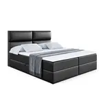 ALTDECOR AMERICKÁ postel s matrací H3 a lamelovým roštem – BOXI3 – 120 × 200 cm, vysoce lesklá černá
