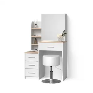 Livinity® TOALETNÍ STOLEK Loreta Bílá/Sonoma 80 cm s taburetem