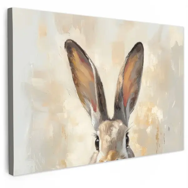 MuchoWow OBRAZ NA PLÁTNĚ Zajíc - Uši - hnědé 120x80 cm