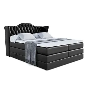 ALTDECOR POSTEL boxspring VILA KING – 140 × 200 – H3/H4 – vysoce lesklá černá