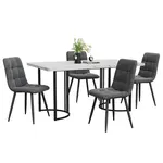 FLIEKS JÍDELNÍ SET MDF 4 Židle Bílý Šedý 140x80cm