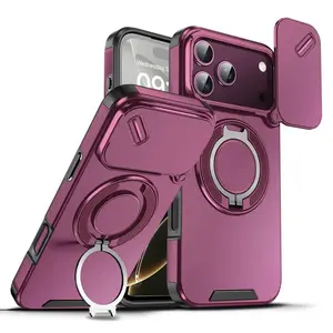 Camslide Stand obal, iPhone 17 Pro Max, vínový