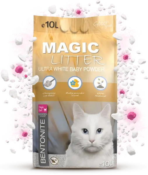 Kočkolit Magic Litter Bentonite Ultra White Baby Powder 10l