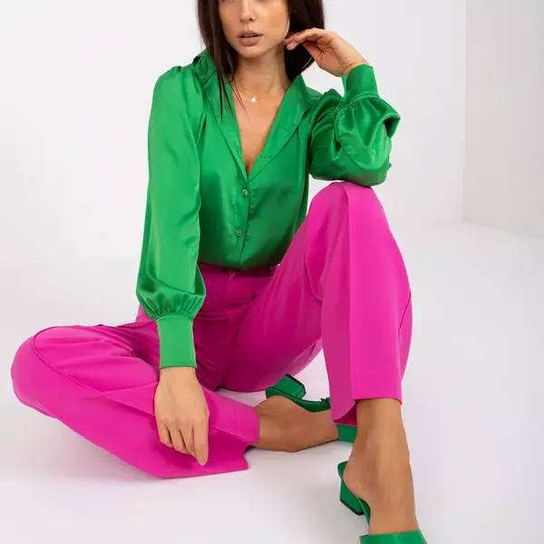 Zelená jednobarevná košile