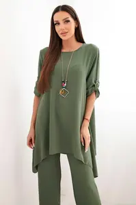 Kesi Włoski Sada halenky + kalhot s přívěskem světlo khaki