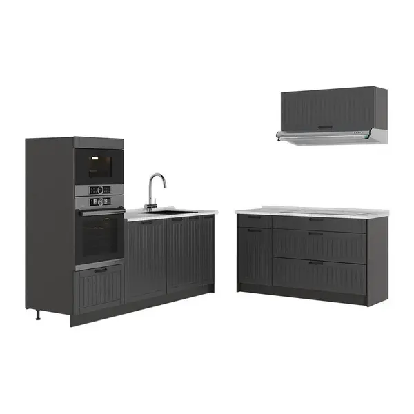 Vicco KUCHYNĚ Fame-Line, Tmavě šedá/Antracit, 340 cm, PD Mramor
