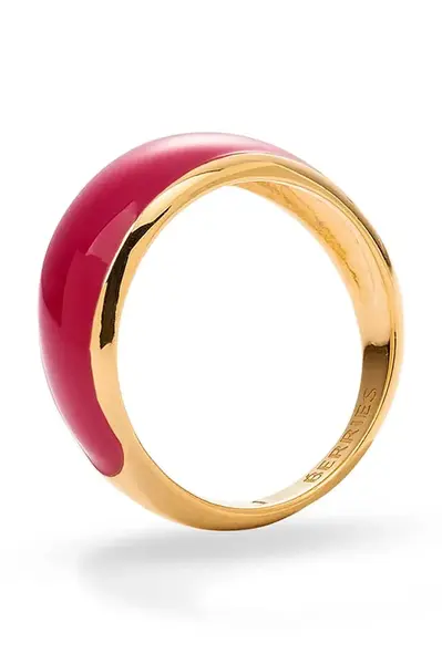 BERRIES  prsteň dámsky pozlátený strieborný smaltovaný Viva Raspberry Mini Ring