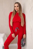 Sada s širokými manžetami červené barvy