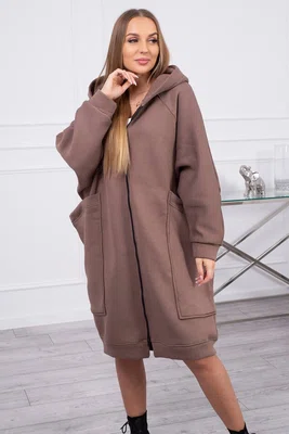 Oversize zateplená mikina mocca