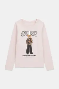 Guess  tričko s dlouhým rukávem dětské bavlněné s elastanem