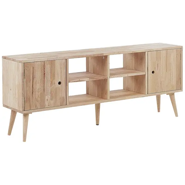 Beliani TV STOLEK Světle hnědý CHANDLER 30/145/59 cm