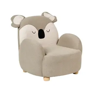 Beliani DĚTSKÉ KŘESLO Koala Látka Taupe Hervik