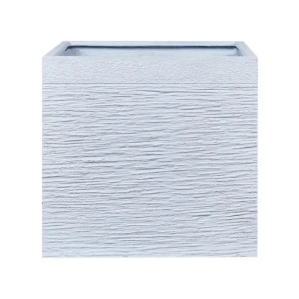 Beliani KVĚTINÁČ bílý čtvercový 50/50/46 cm Paros