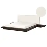 Beliani POSTEL s roštem 160/200 cm MDF deska Tmavě hnědá Zen