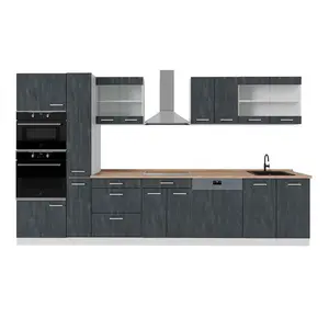 Vicco KUCHYŇSKÁ LINKA R-Line Černý beton/bílá 350 cm PD Dub