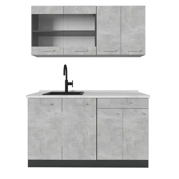 Vicco JEDNOTKOVÁ KUCHYNĚ R-Line Beton 140 cm , PD Mramor