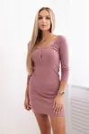 Šaty s výstřihem na spánek tmavě růžové