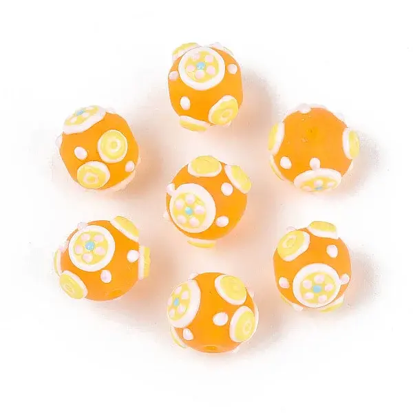Frosted Transparent Glass Enamel Beads