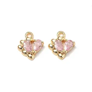 Brass Micro Pave Cubic Zirconia Pendants