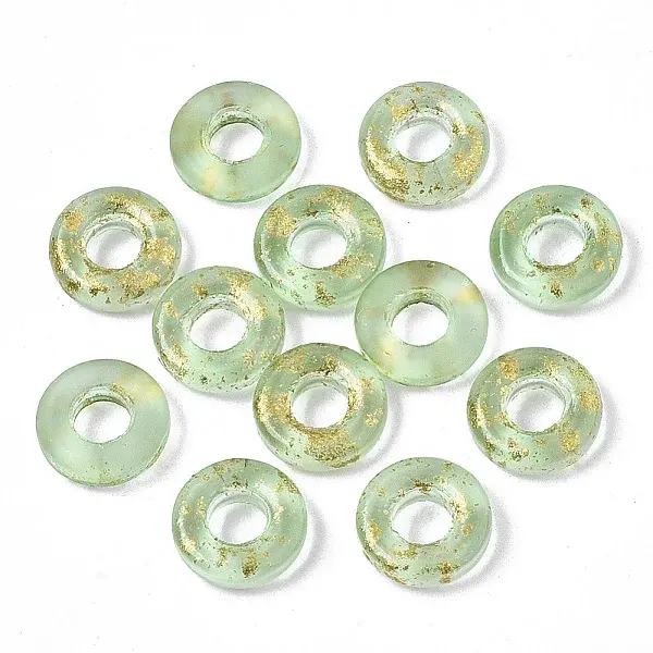 Transparent Spray Painted Glass European Beads