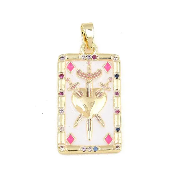 Tarot Card Brass Enamel Pendants