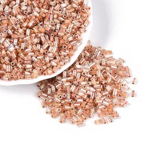 Transparent Glass Round Bugle Beads