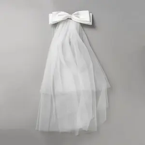 Bowknot Polyester Bridal Mesh Veil