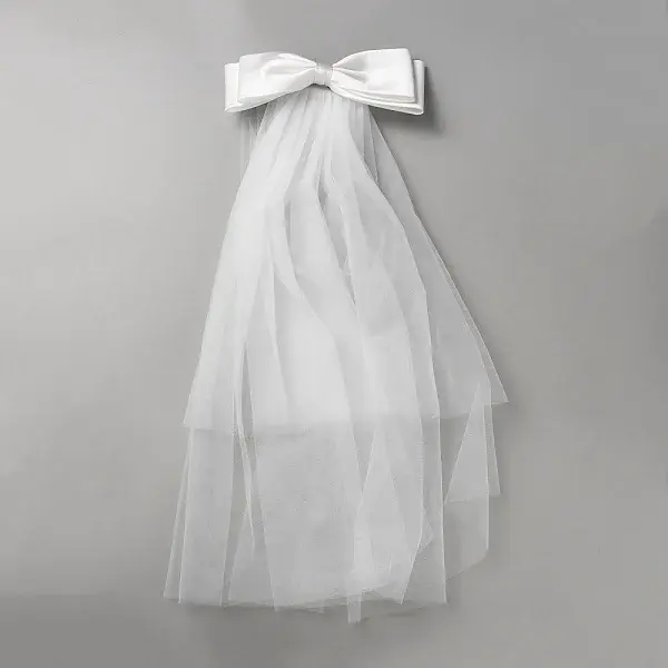 Bowknot Polyester Bridal Mesh Veil