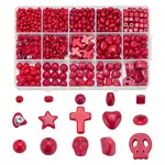 583Pcs 15 Styles Synthetic Turquoise Beads
