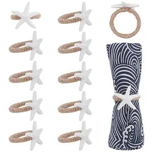 12Pcs Resin Starfish Napkin Rings