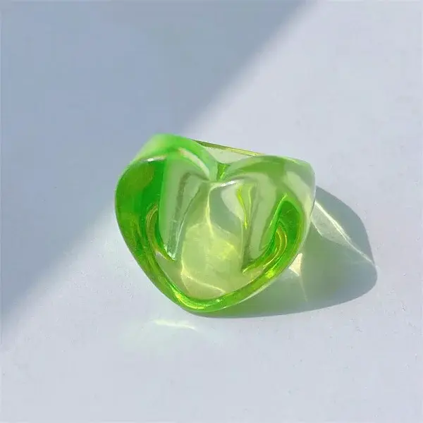 Heart Resin Finger Rings for Women