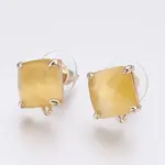 Faceted Glass Stud Earring Findings